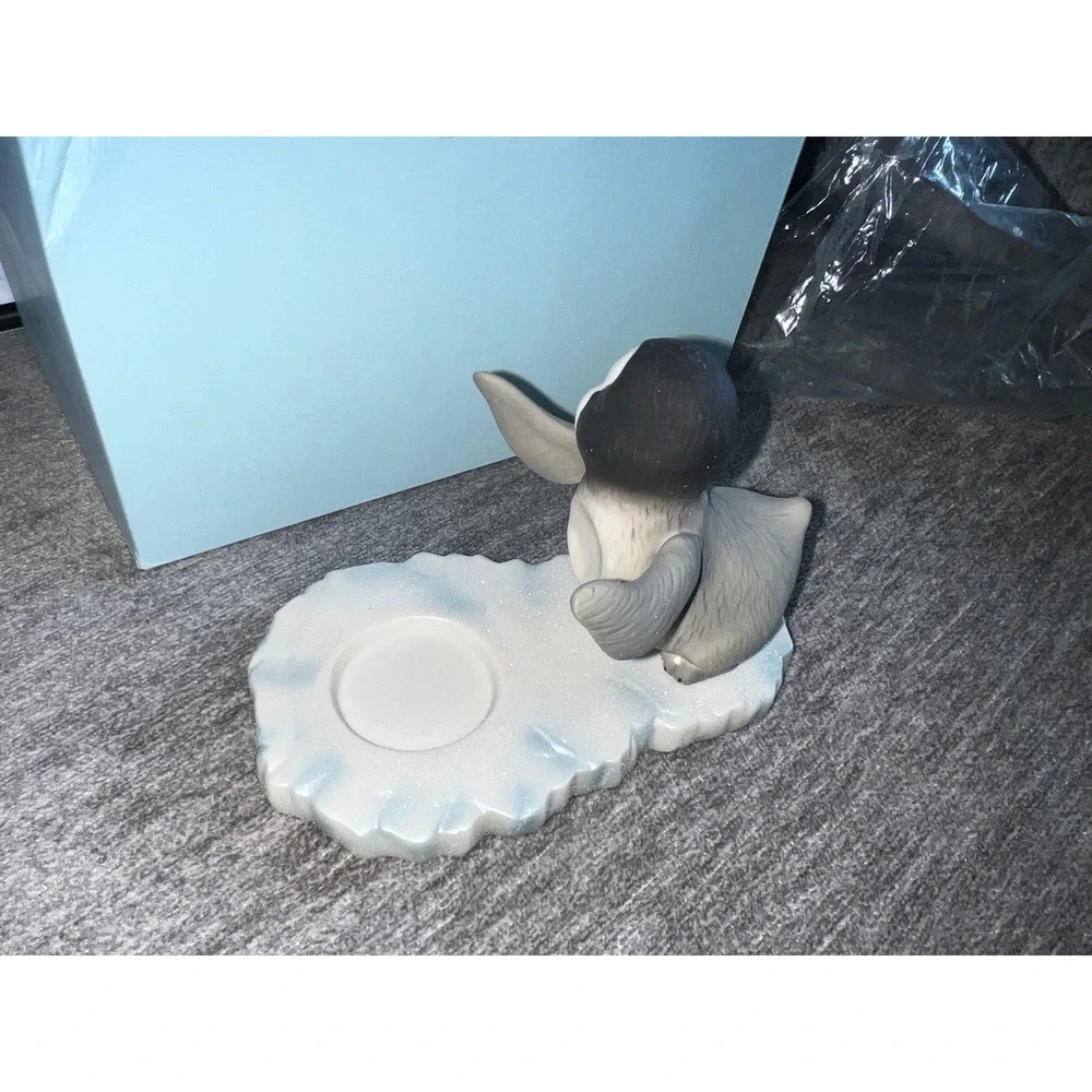 PartyLite Polar Pals Snowball Votive Holder P90304 Penguin Winter Decor Grey‎